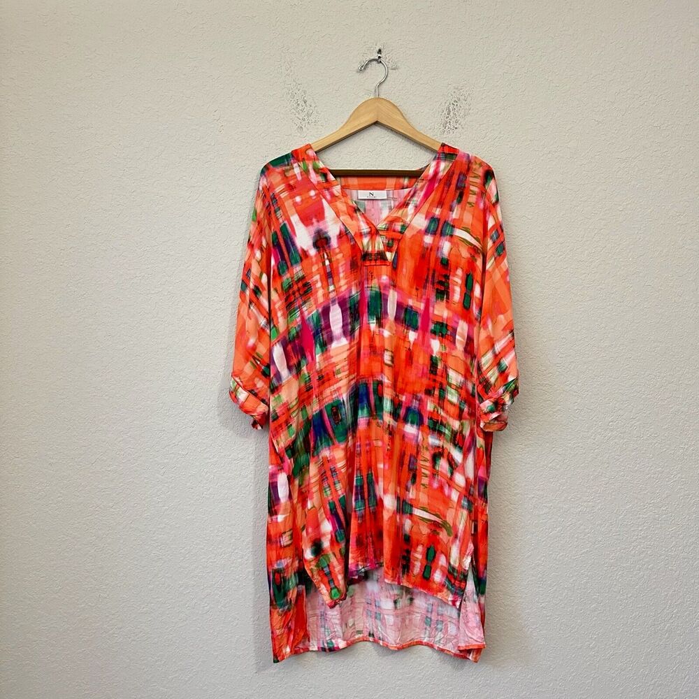 NATORI Aurora Challis Sleepshirt in Rainbow Multi Plaid